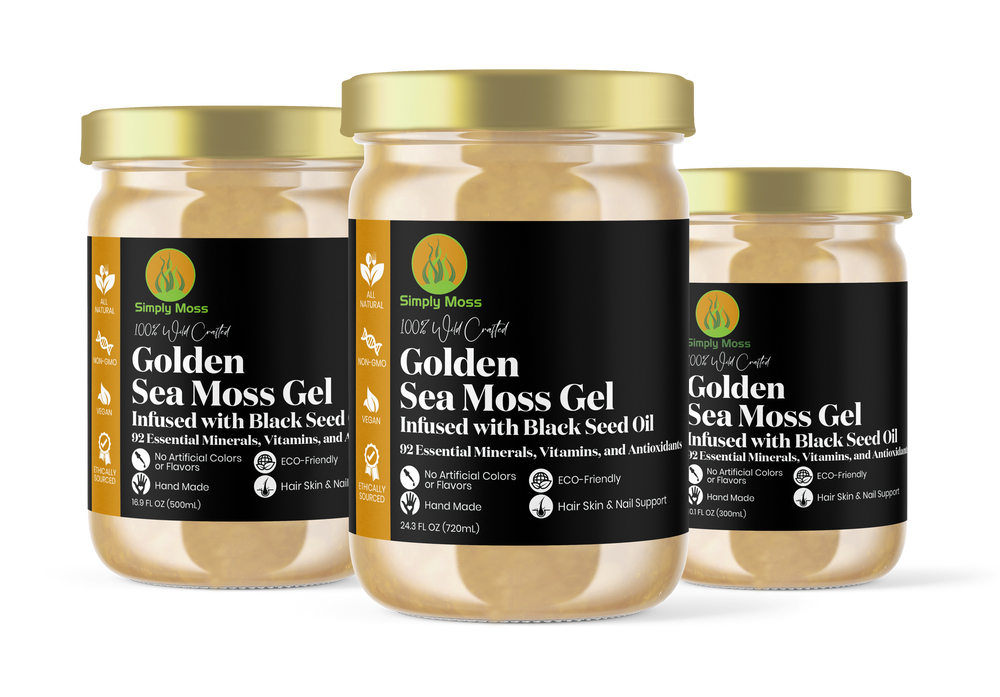 Golden Sea Moss Gel Infused With Blackseed Oil