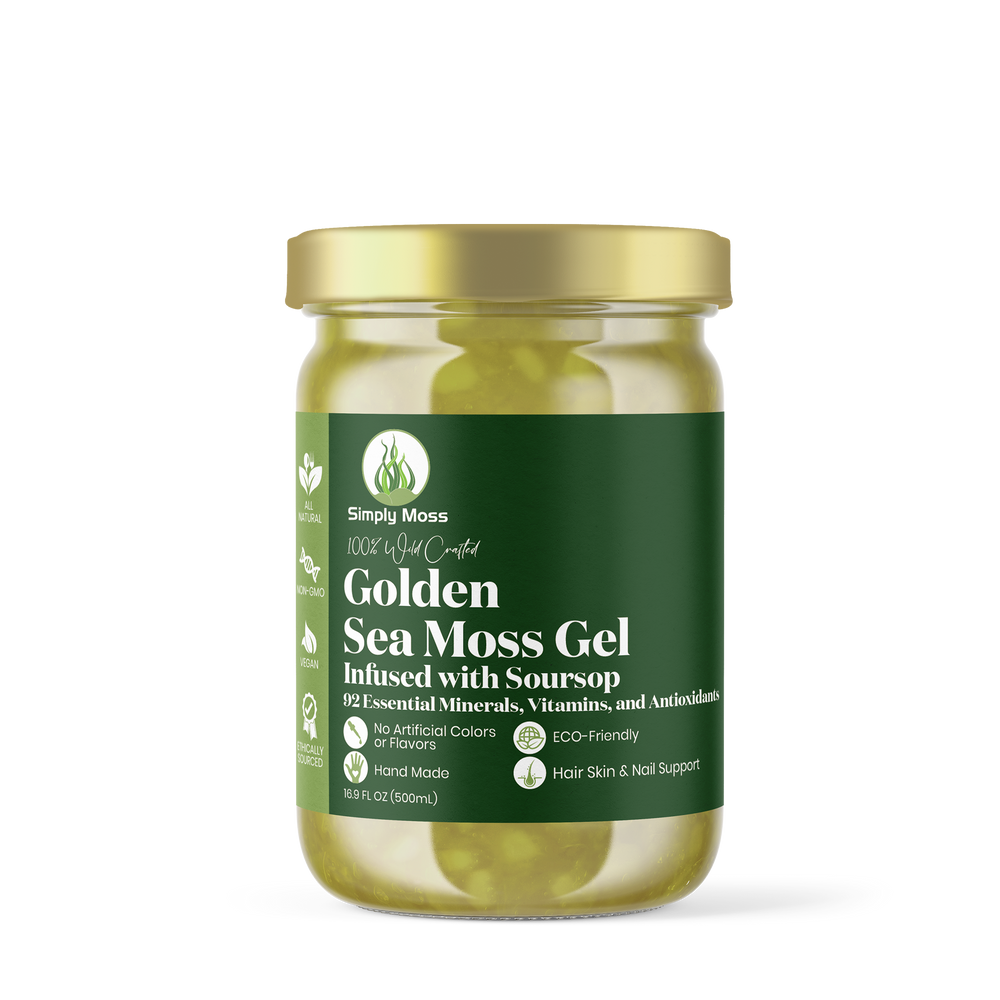 Golden sea moss infused with soursop Gel