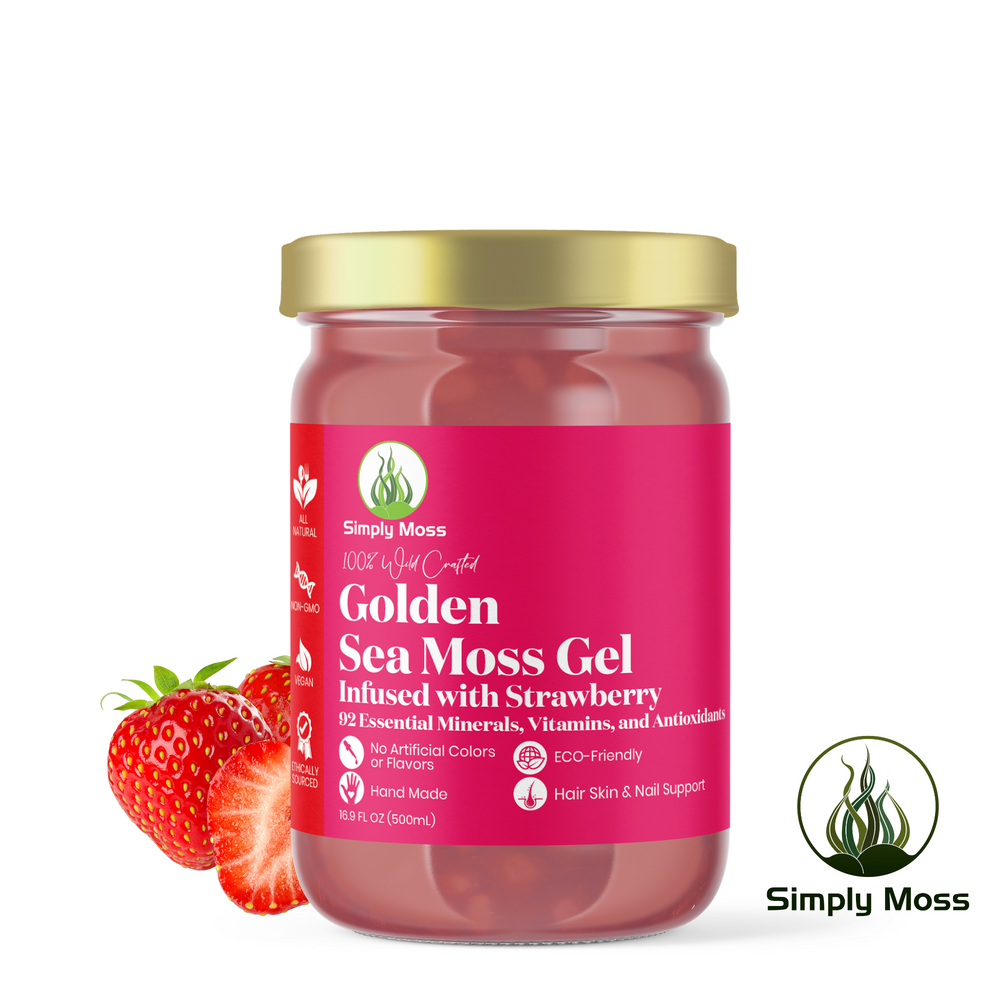 Golden Sea Moss Gel Infused With Strawberry