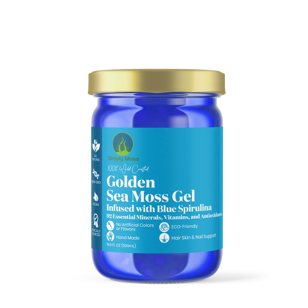 Golden Sea Moss Gel Infused with Blue Spirulina
