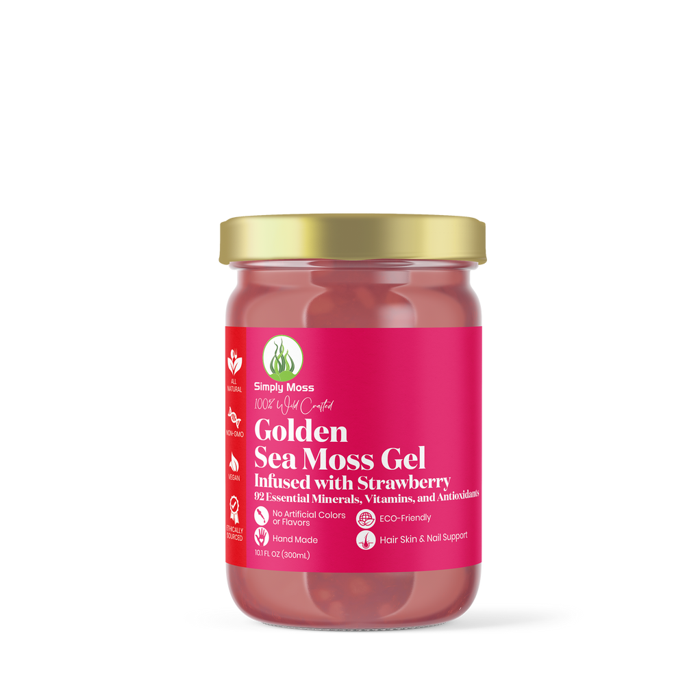 
                  
                    Golden Sea Moss Gel Infused With Strawberry
                  
                